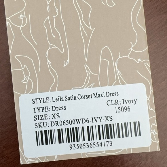 Meshki Satin Corset Maxi Dress - Ivory - Picture 6 of 7